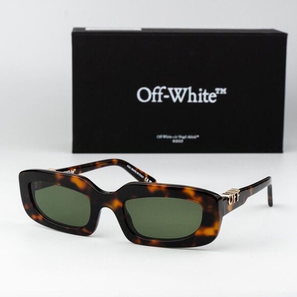 Off-White RENTON Women Sunglasses Havana Green Rectangle OERI13C RENTON 6055